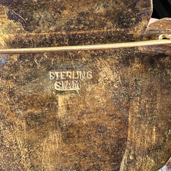 Vintage Peacock Brooch Pin & Earrings Set Sterling Siam Enamel Articulating - Picture 4 of 10